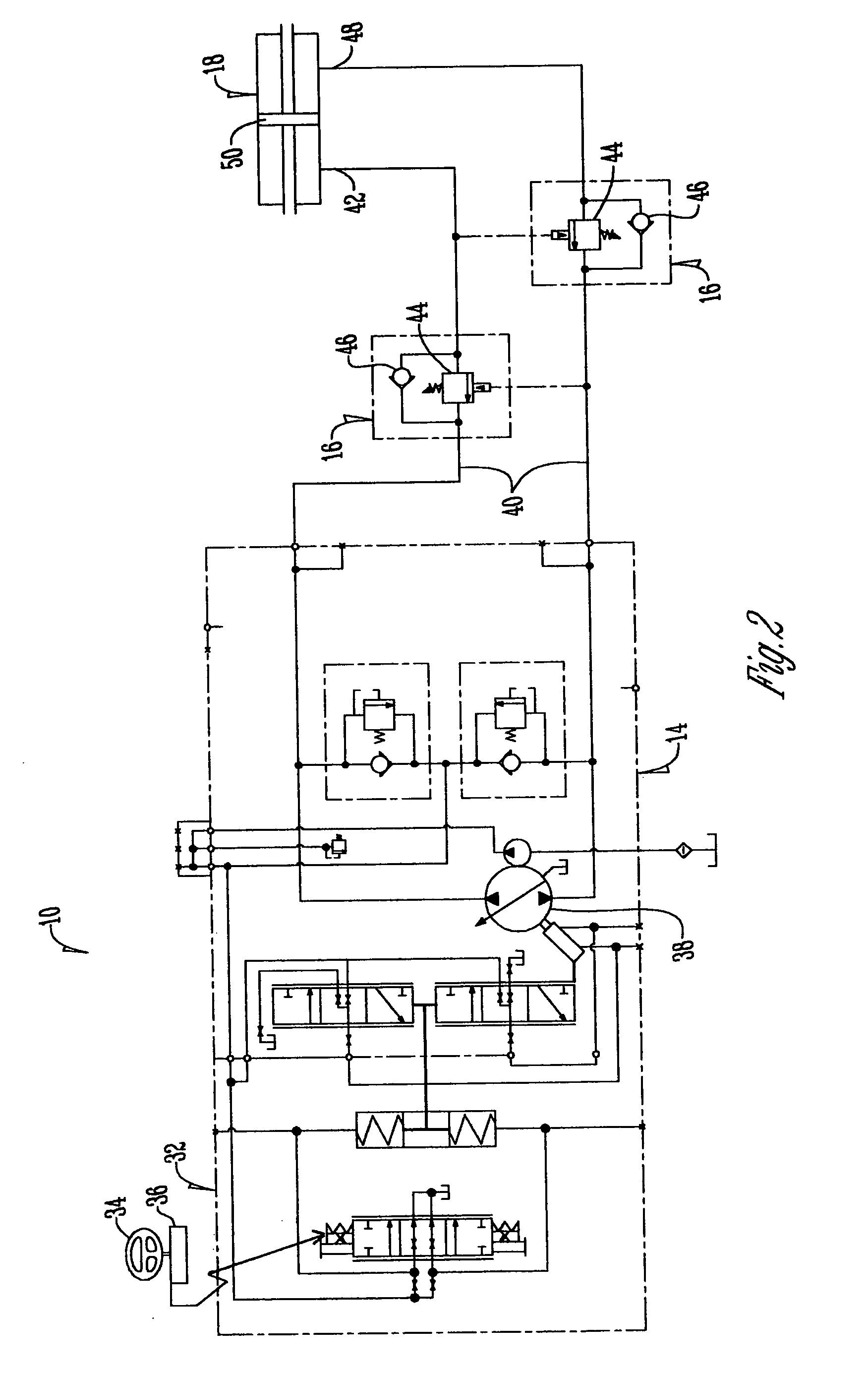Closed circuit steering circuit for mobile vehicles