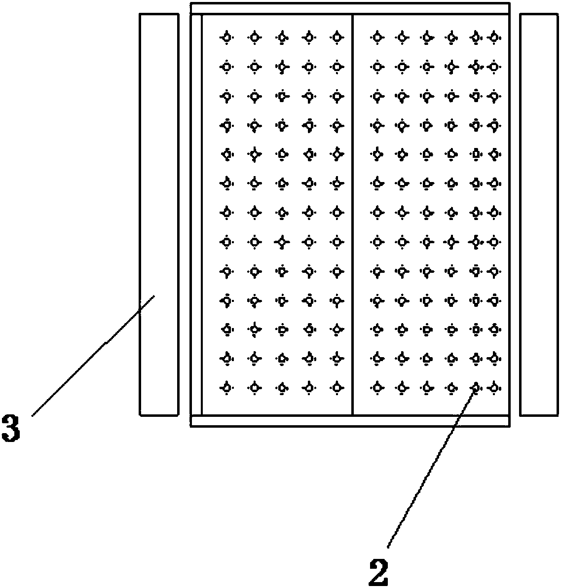 Material distribution and material receiving device of double-material sheet