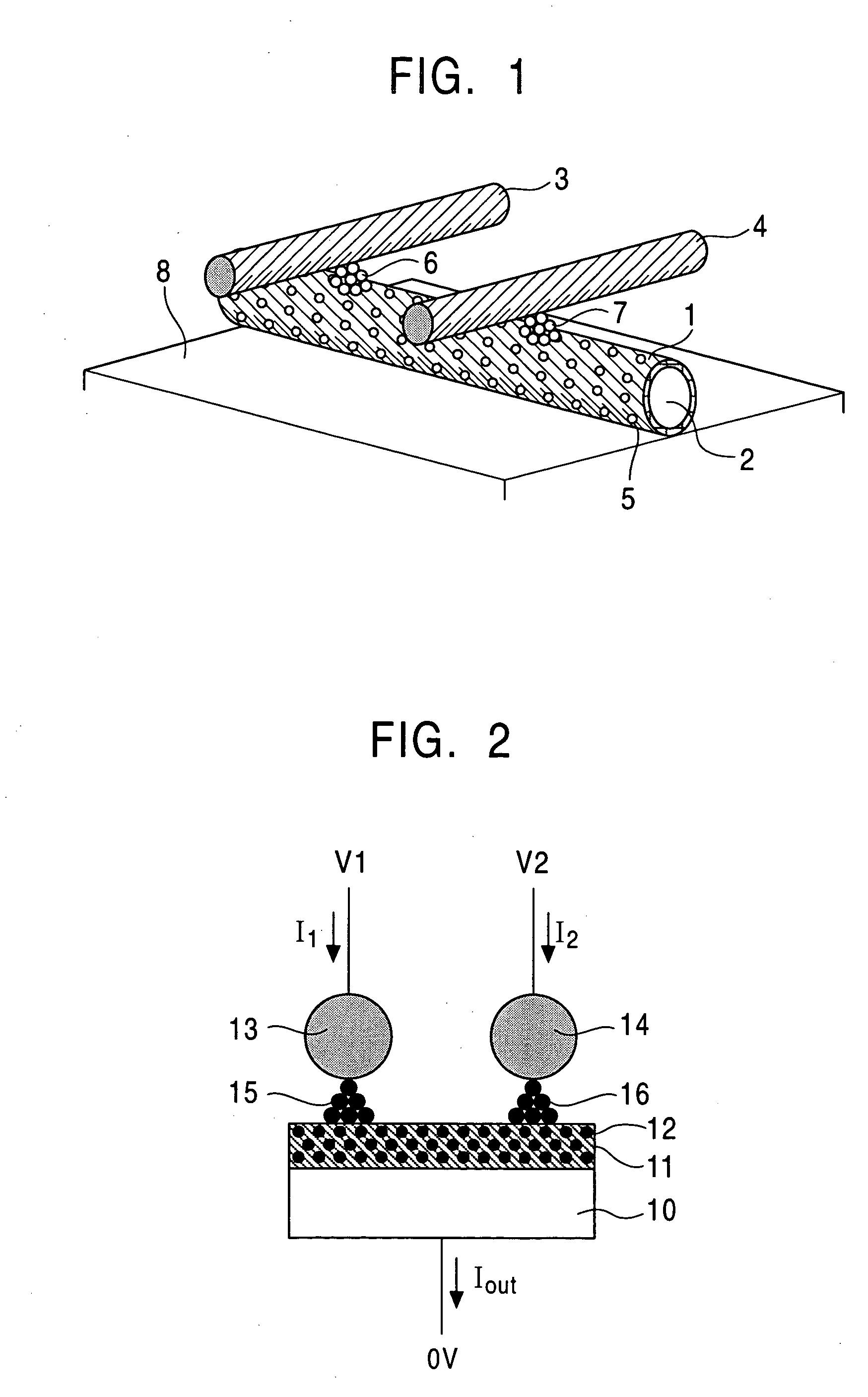 Point contact array, not circuit, and electronic circuit comprising the same