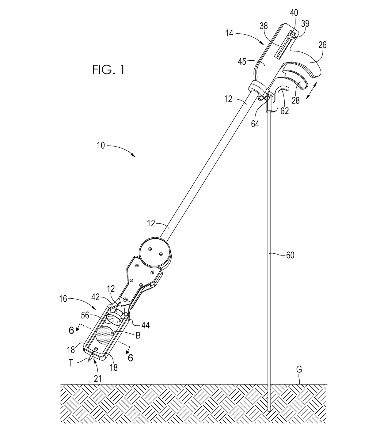 Golf ball and tee setting and retrieving device