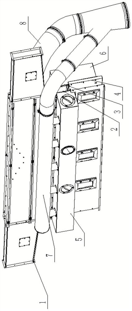 Double-side feeding and double-side exhausting upper cotton box device