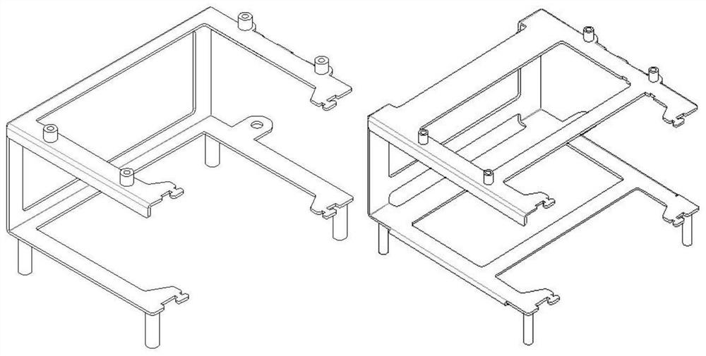 Supporting piece for fixing circuit board on multiple surfaces