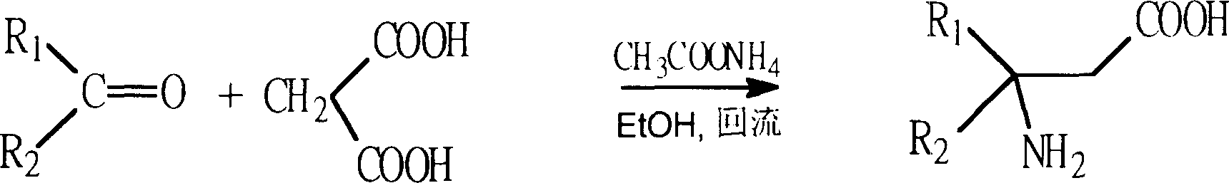 Process for synthesizing beta-amino acid using ketone as raw material