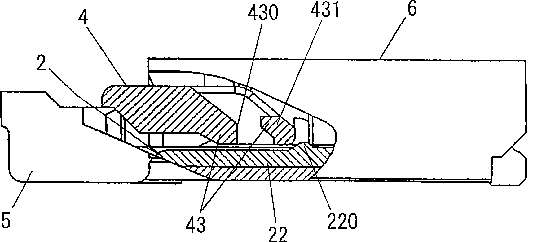 Connector for flat terminal