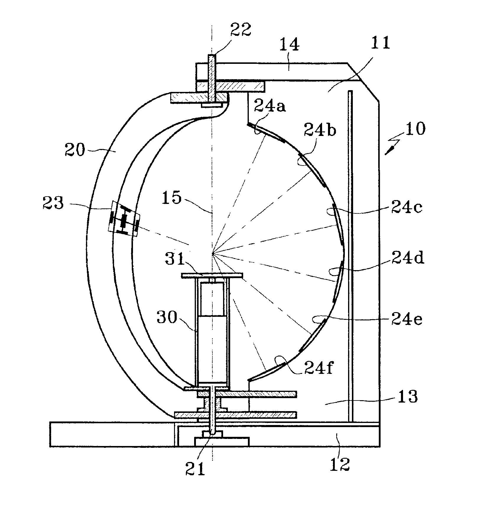 Method and device for near-field measuring of non-controlled radiation