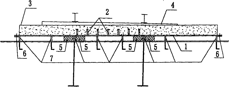 Replaceable concrete road bed device of steel trussed bridge and construction method