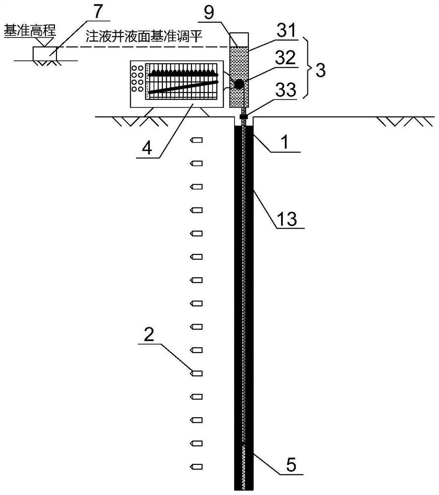 Method and device for monitoring subsidence of deep soil layer in soft soil layer