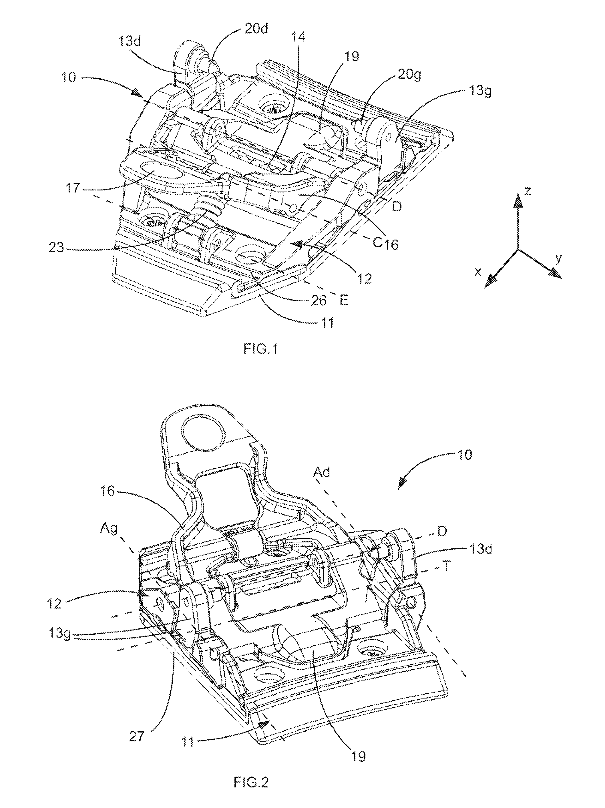 Toepiece which releases automatically as a result of twisting