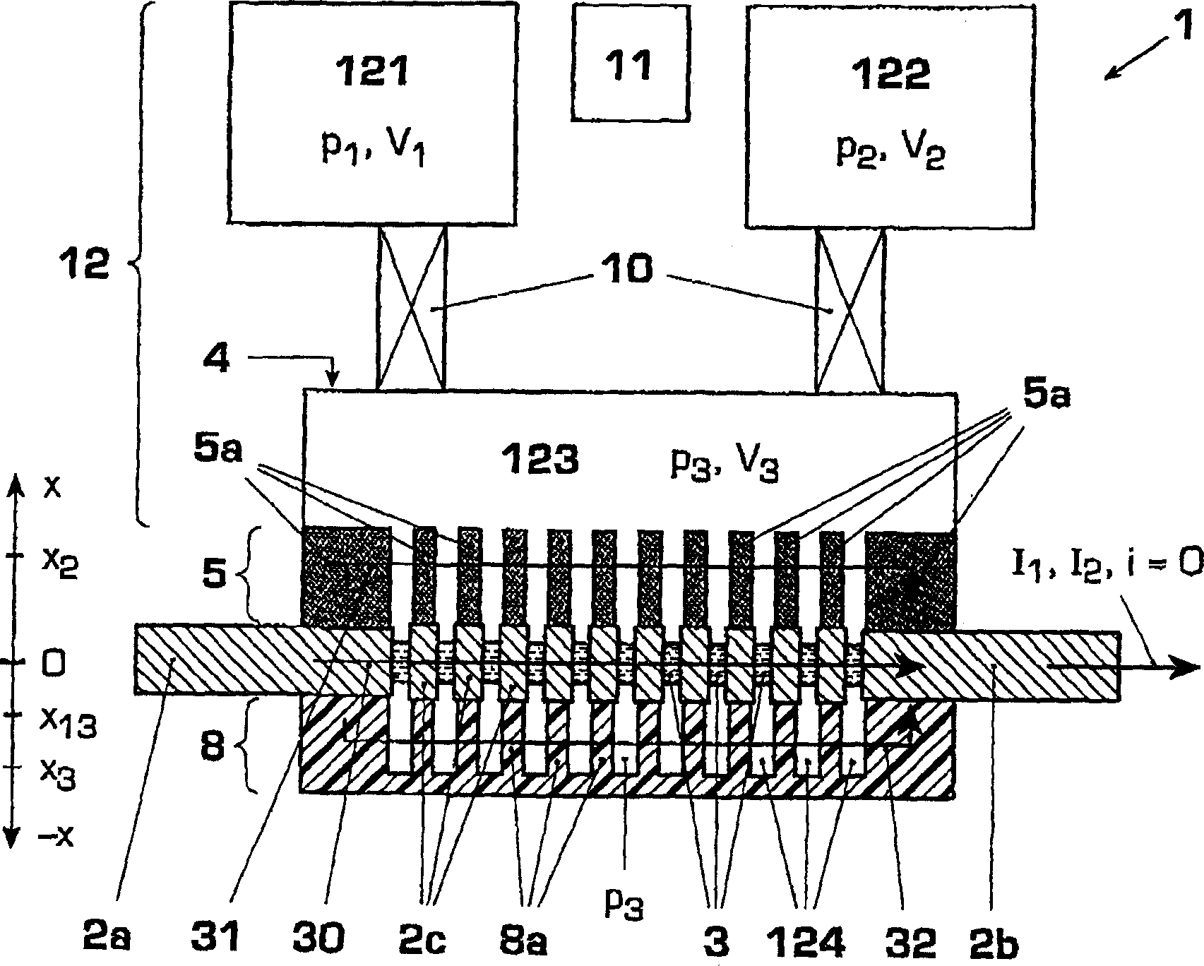 Method and device for power braking with a fluid-operated liquid metal current switch