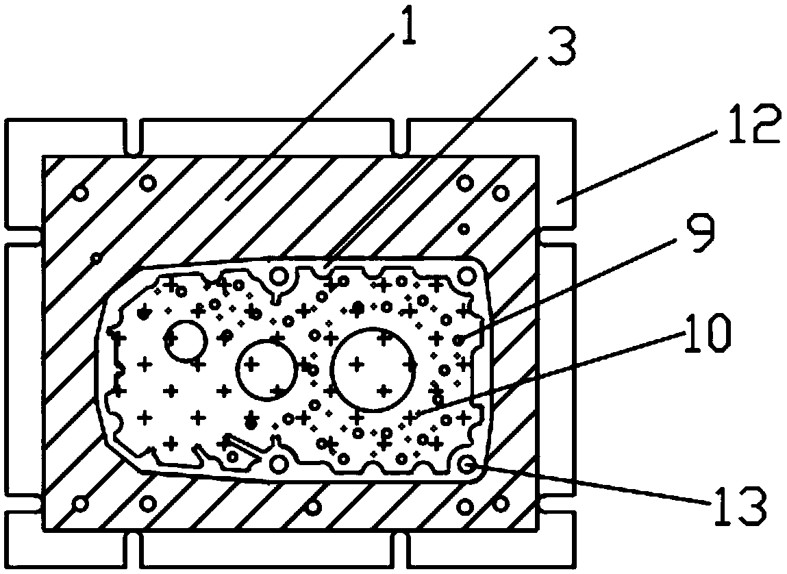 Casting mold and casting process of gearbox body