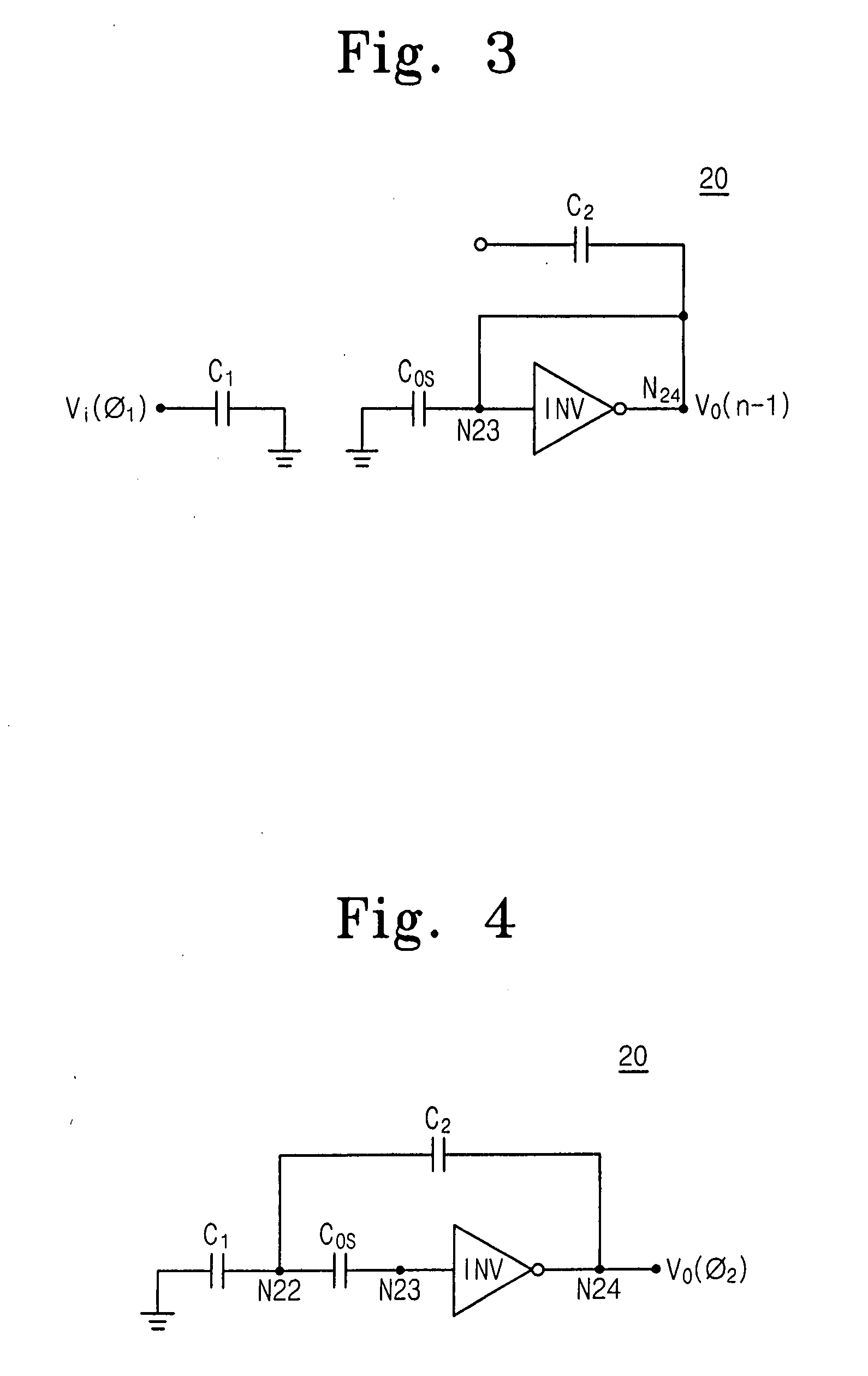 Switched capacitor circuit with inverting amplifier and offset unit