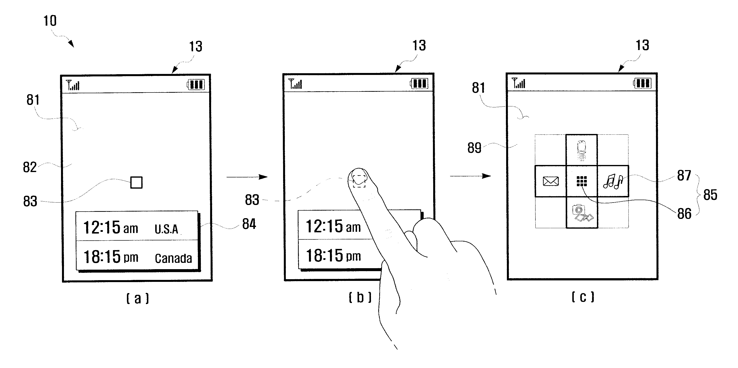 Onscreen function execution method for mobile terminal having a touchscreen