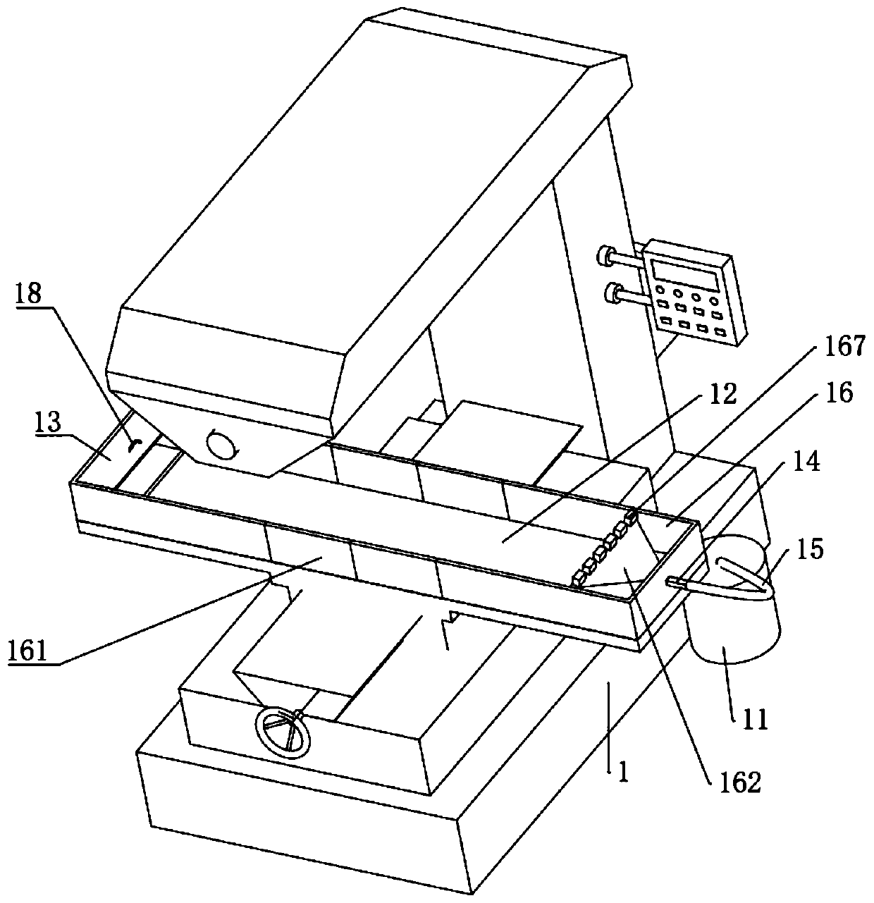 Self-cleaning device for horizontal milling machine