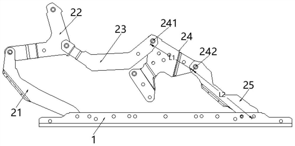 Seat bracket with low seat height and zero backrest clearance and seat