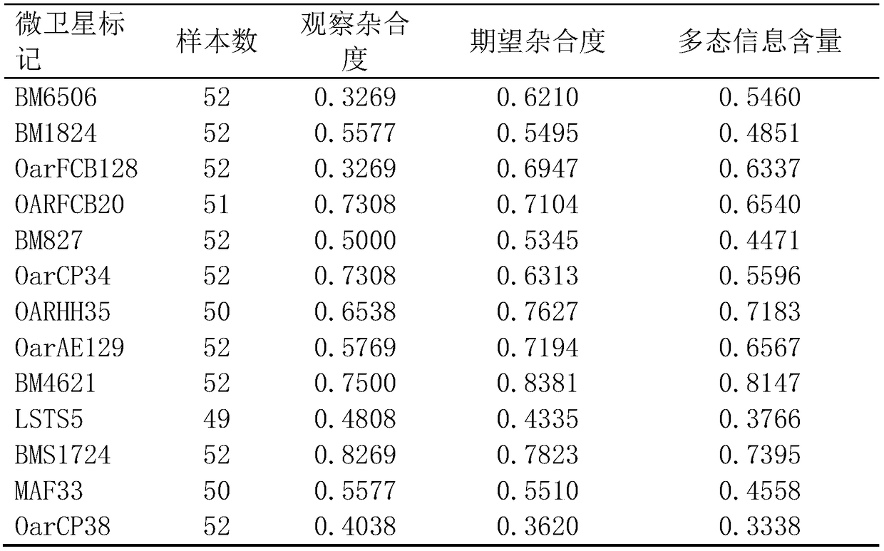 Genetic diversity evaluation method for sheep source group