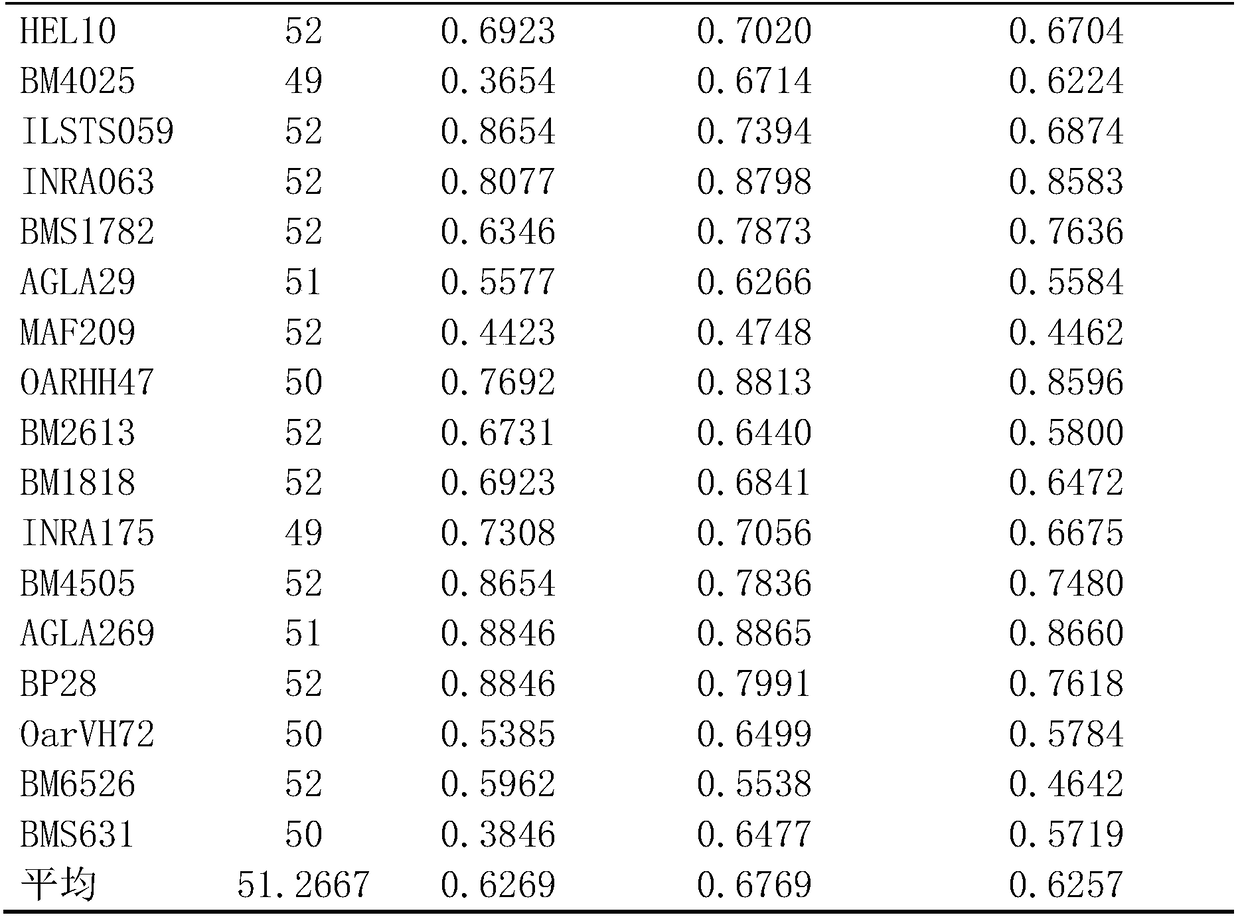 Genetic diversity evaluation method for sheep source group