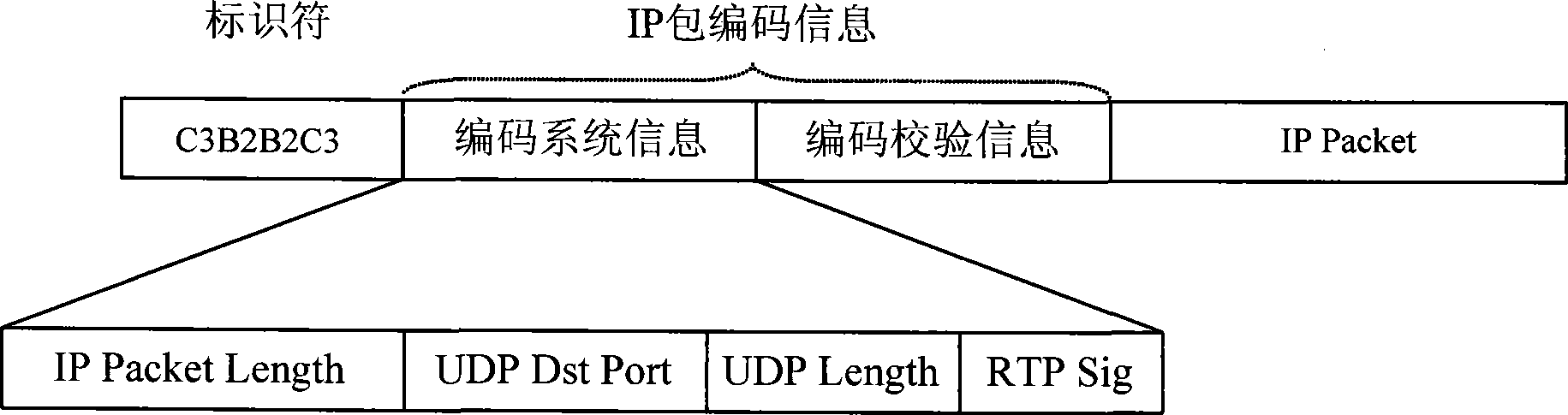IP data packet packaging, sending and receiving method for wireless broadcast system