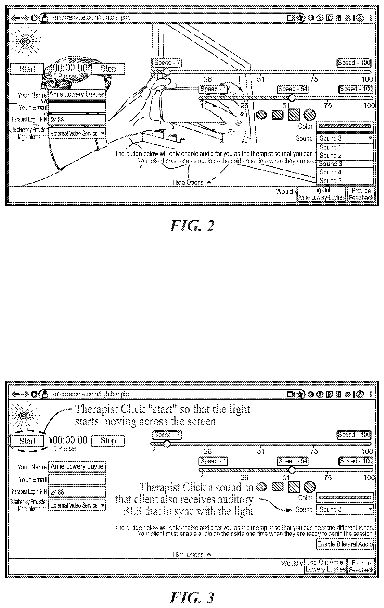 Web-based virtual lightbar and method of providing emdr therapy online in reliance upon the same