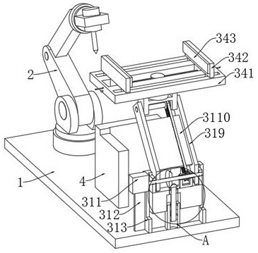 Plate raw material fixing and milling device for robot machining