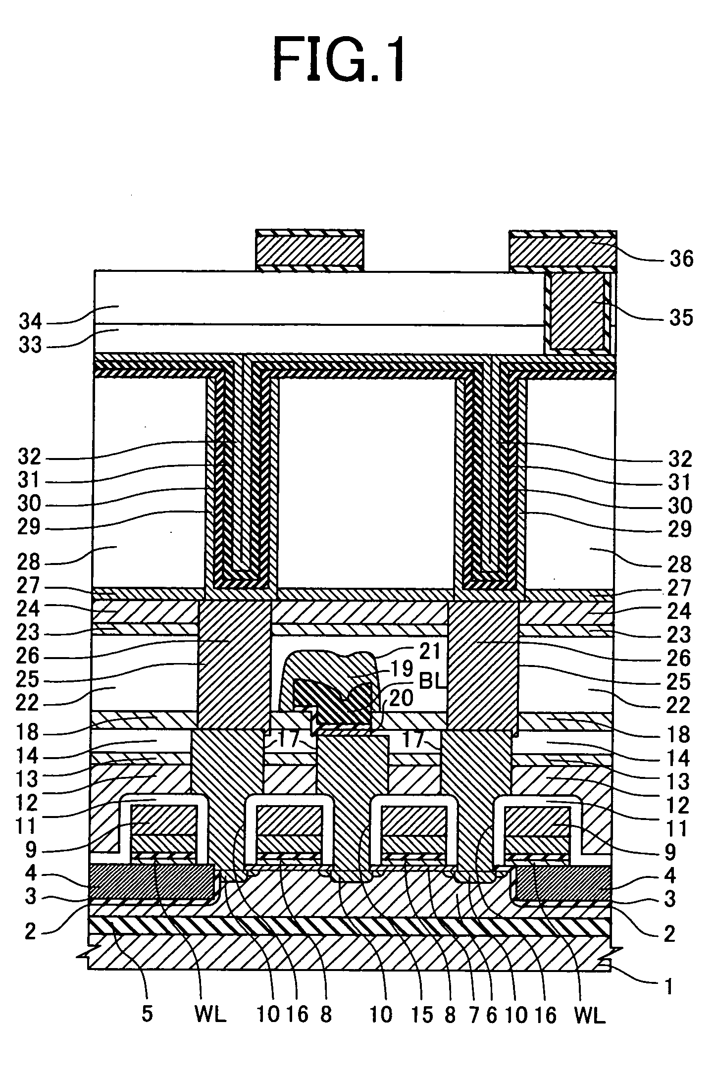 Capacitive electrode having semiconductor layers with an interface of separated grain boundaries