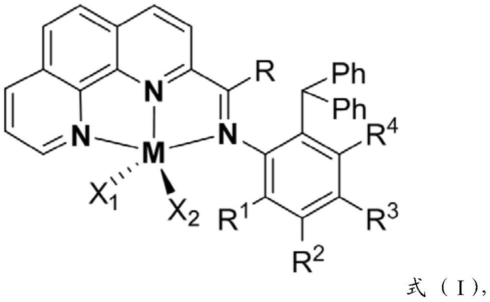 2-imine-1,10-phenanthroline metal complex catalyst containing aromatic hydrocarbon substituent as well as preparation method and application of 2-imine-1,10-phenanthroline metal complex catalyst