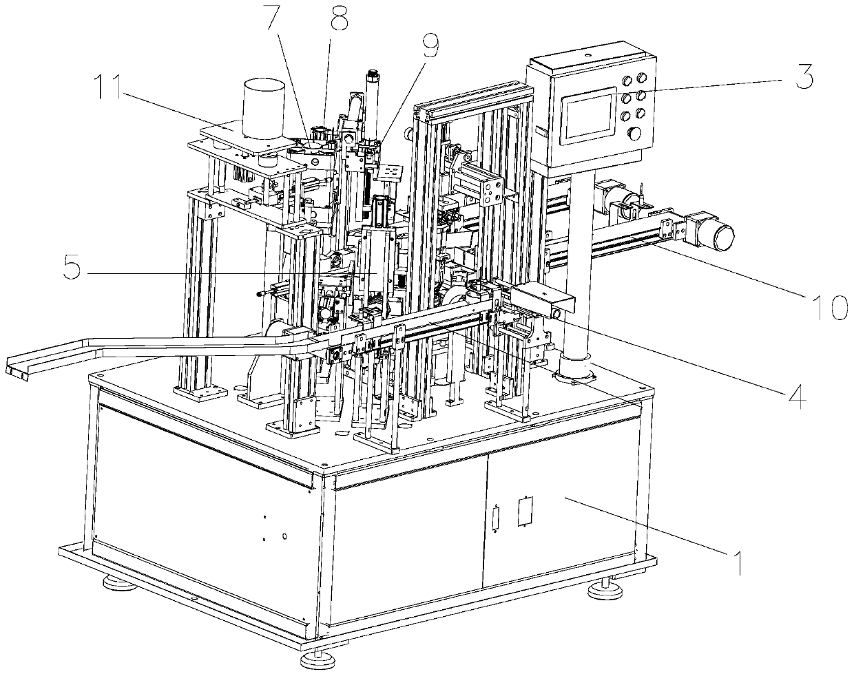 Full-automatic anti-loosening ball assembling machine for outer spherical ball bearing