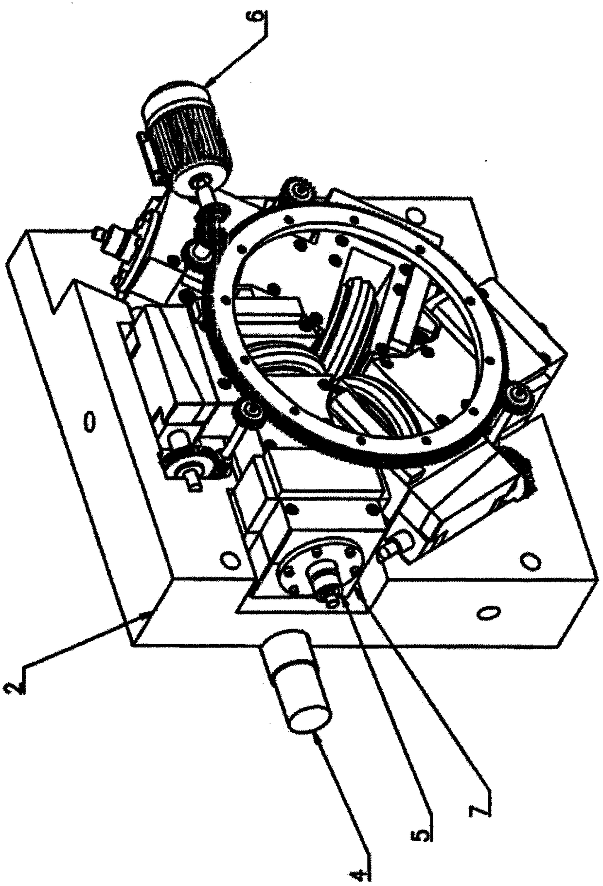 A two-stage lateral transmission three-roll rolling mill