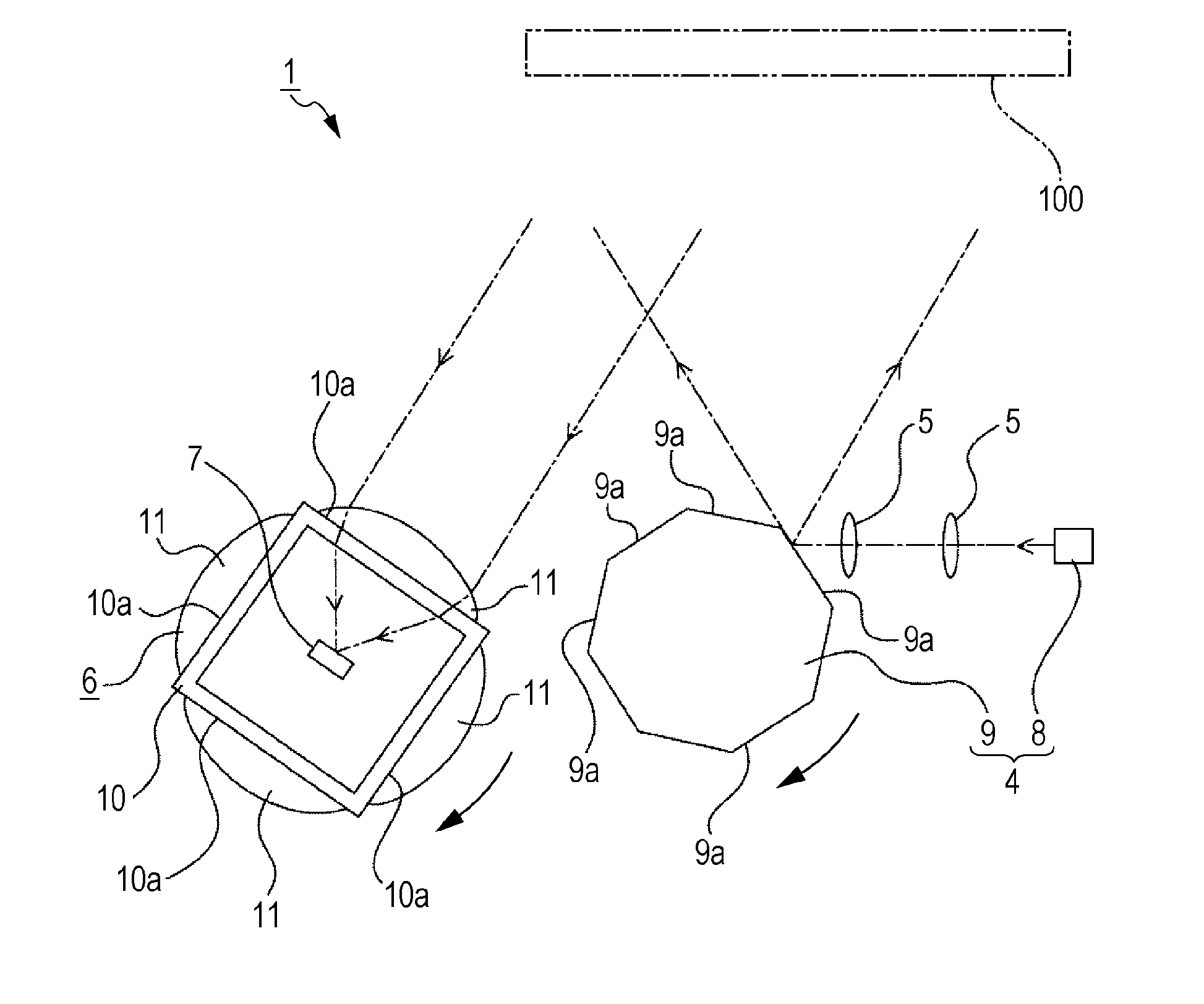 Light condensing lens and three-dimensional distance measuring apparatus