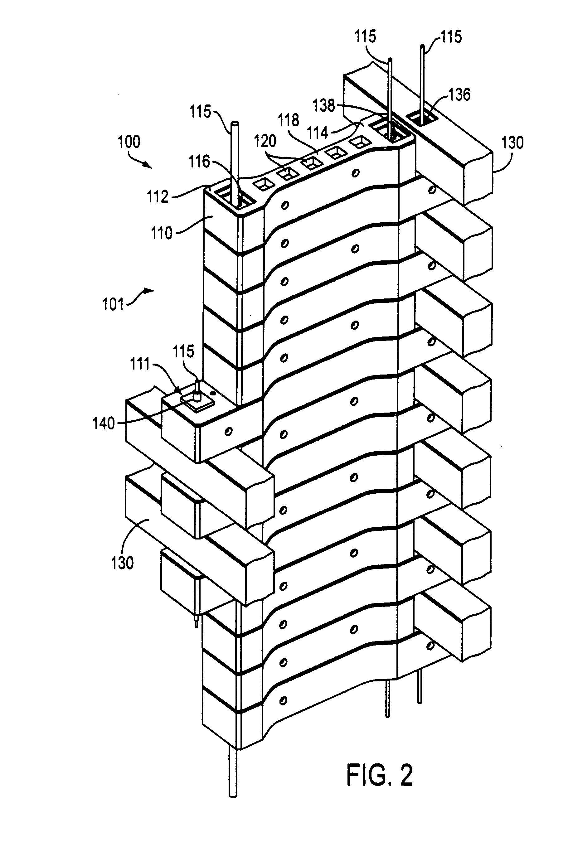 Pre-stressed modular retaining wall system and method