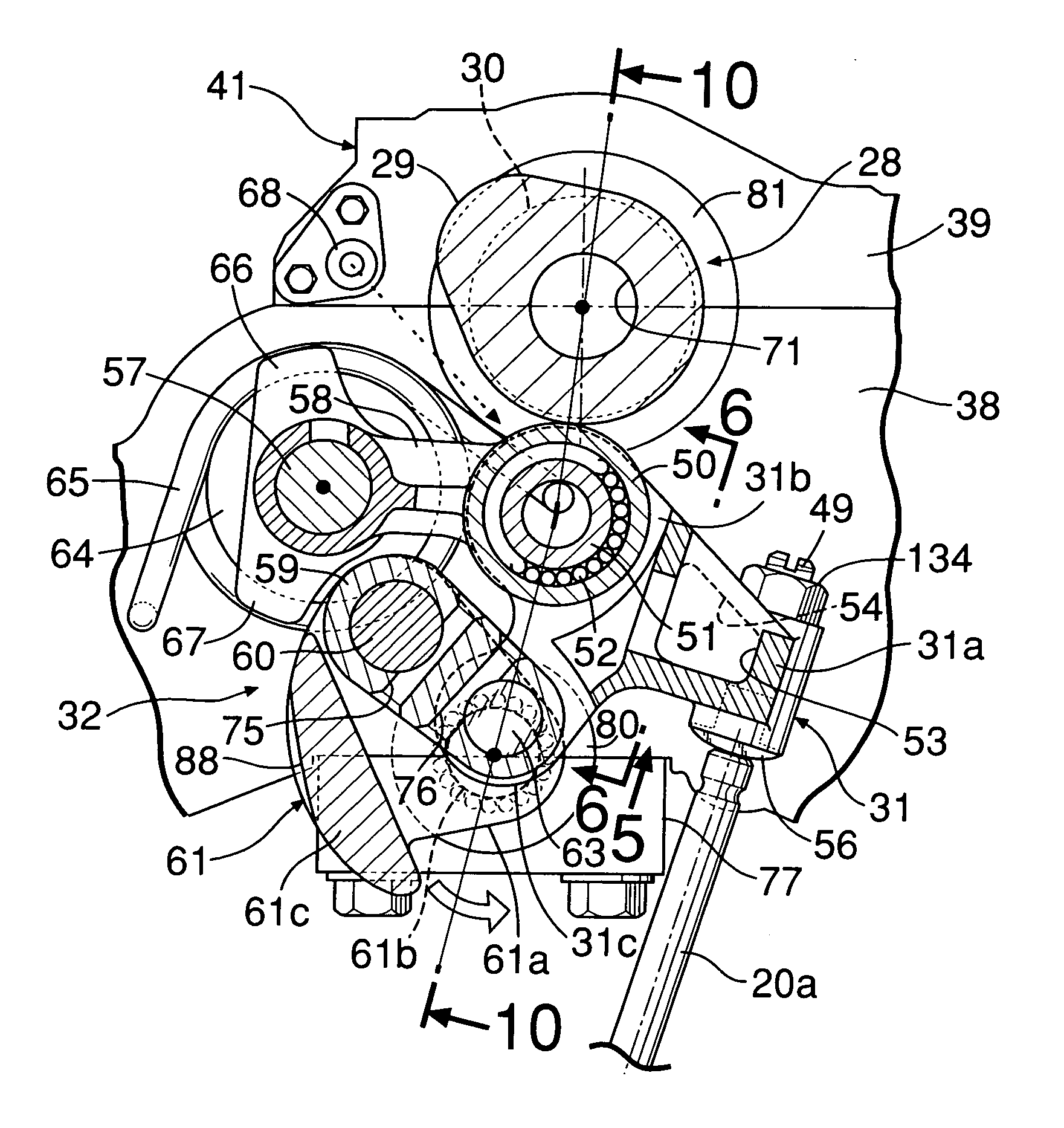 Drive of variable valve lift mechanism