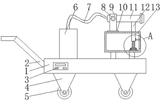 Agricultural watering cart with adjustable angles