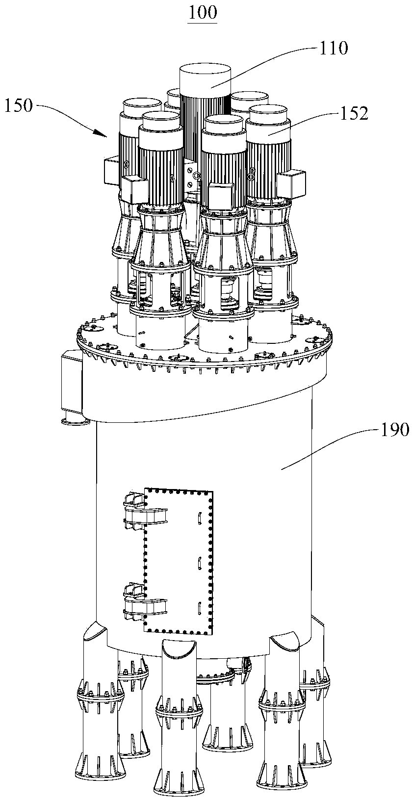 Seven-axis stirring grinder