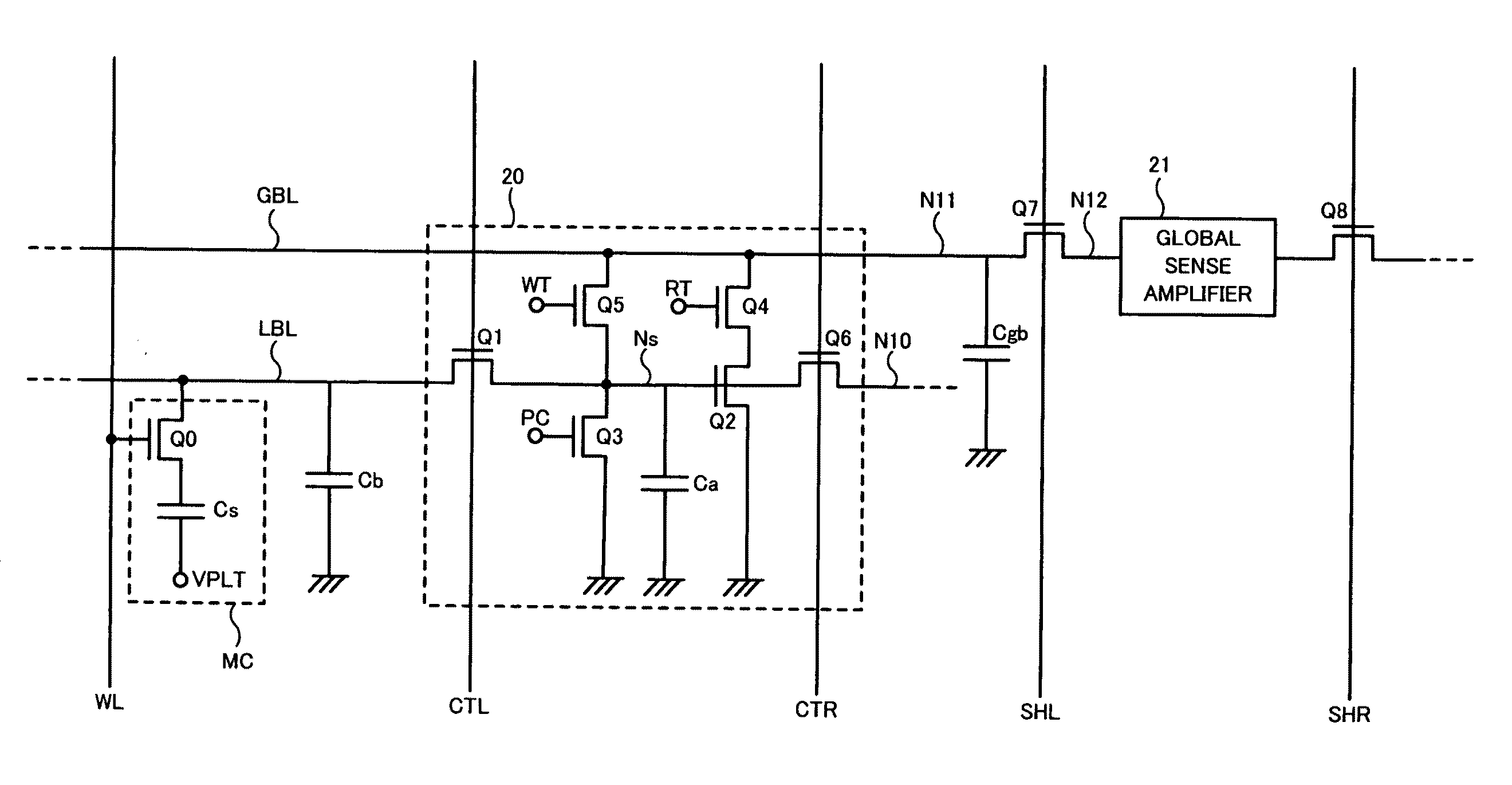 Sense amplifier circuit and semiconductor memory device