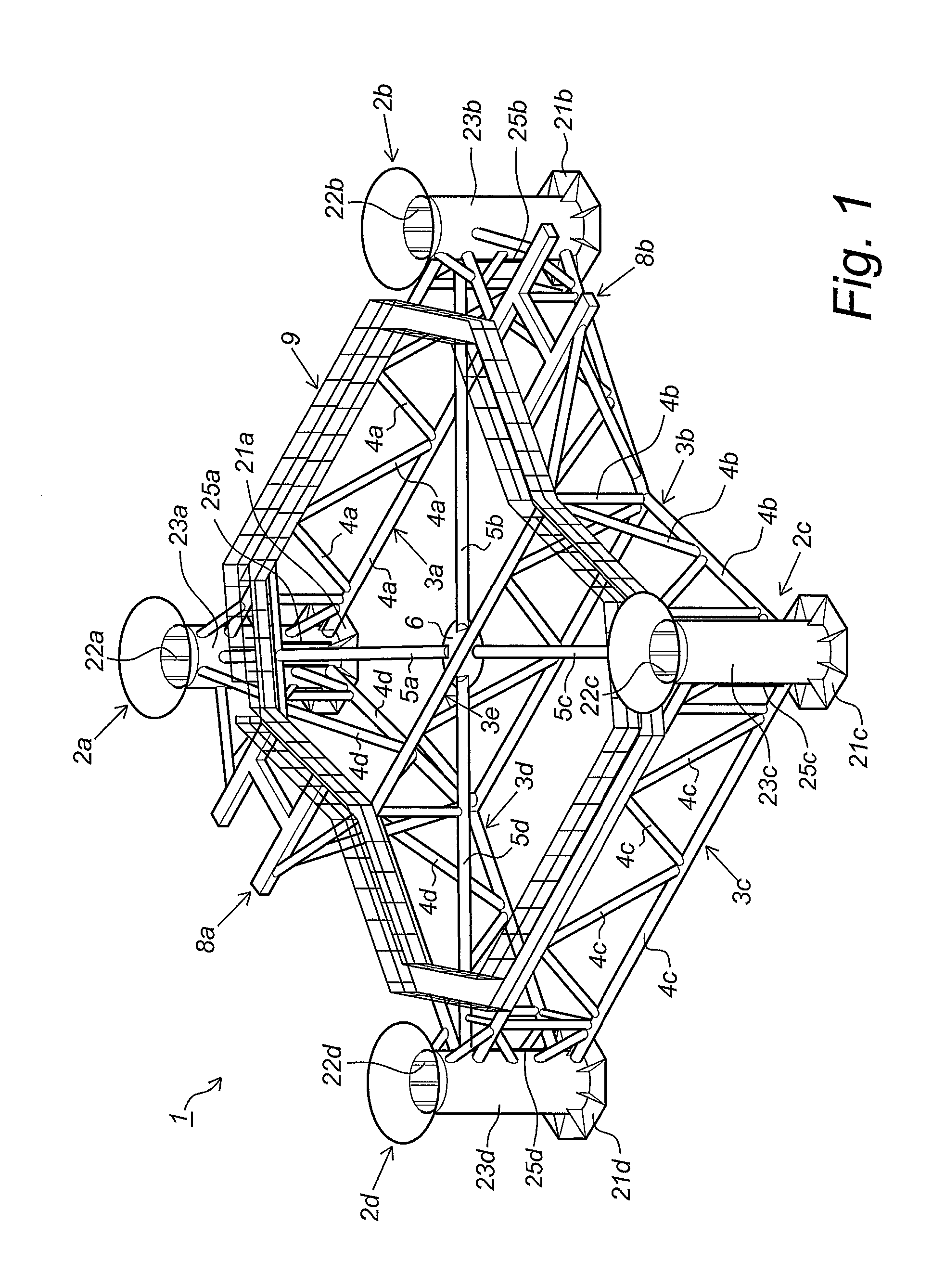 Device for manufacturing a foundation for a mass located at height, associated method and assembly of the device and a jack-up platform