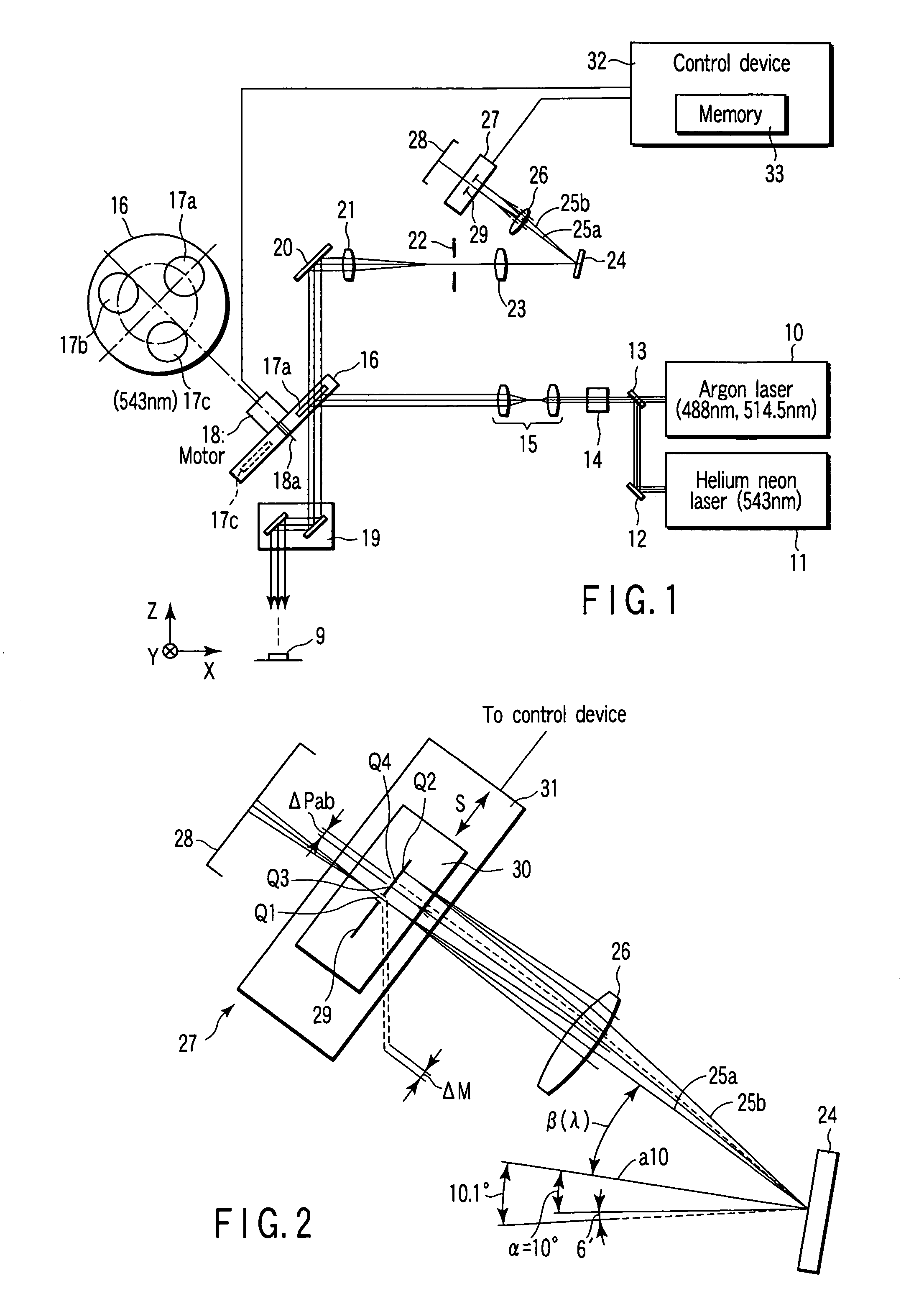 Scanning laser microscope having a spectrum image positional correction