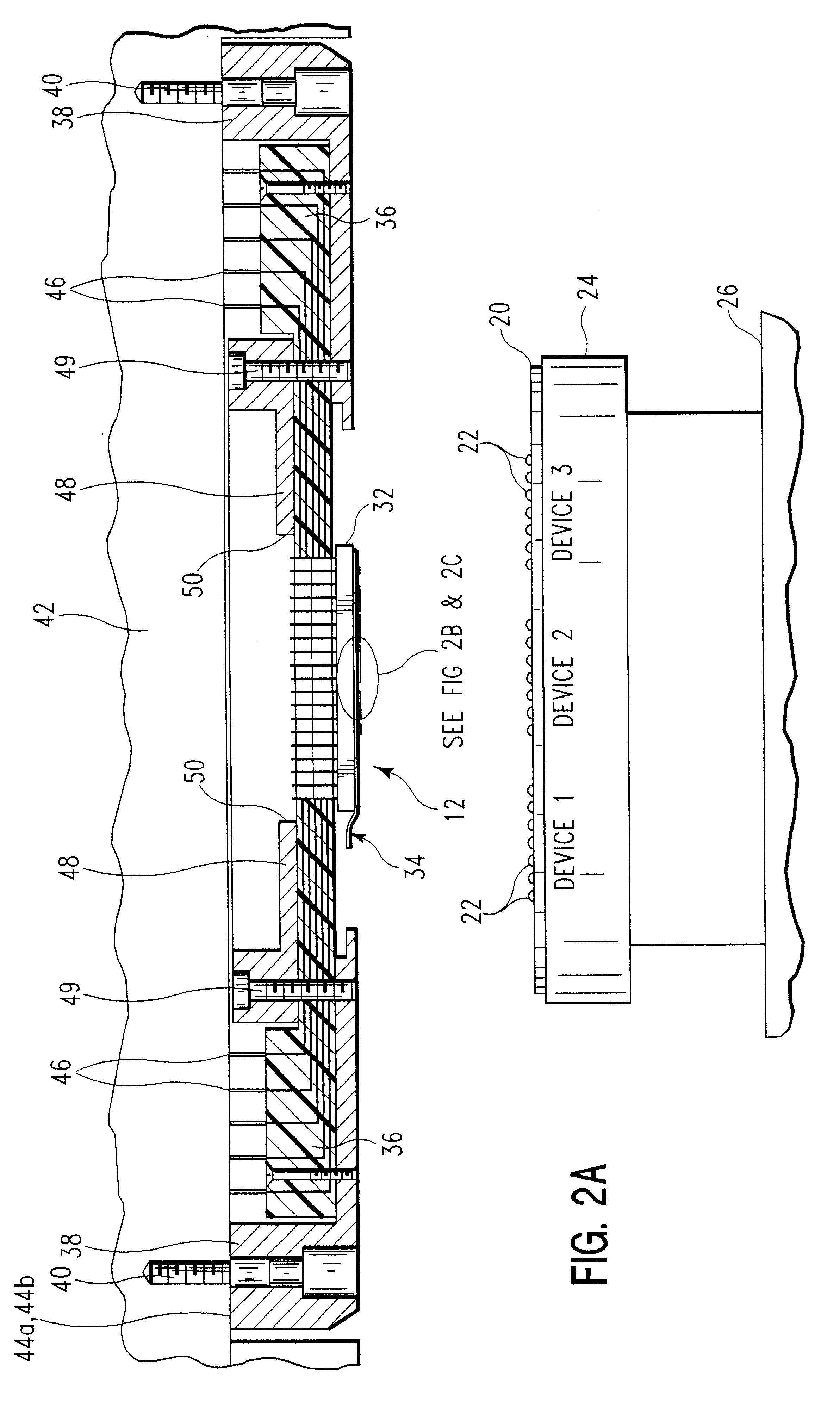 Wafer probe interface arrangement with nonresilient probe elements and support structure