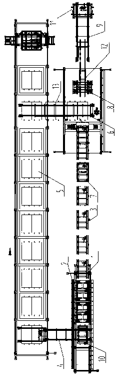 Double-block type sleeper production line and production process thereof