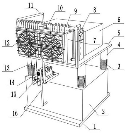 Hydraulic mechanical heat dissipation device for railway transportation