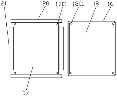Top plate mounting device for rectangular shell