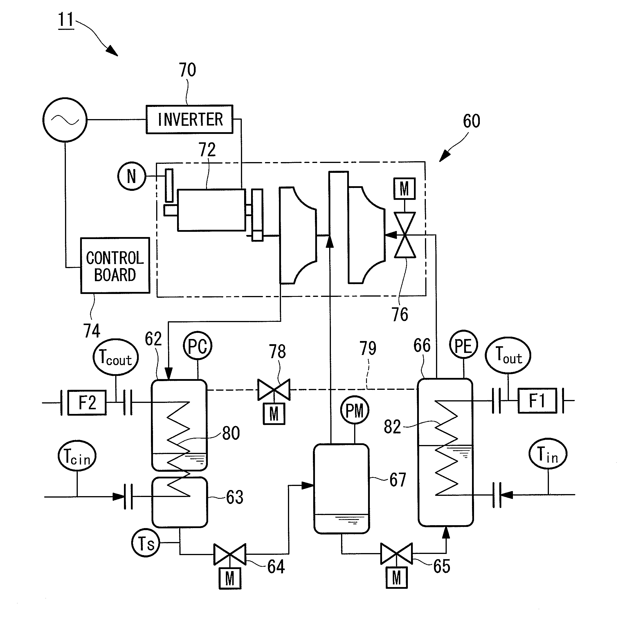 Performance evaluation device for variable-speed centrifugal chiller
