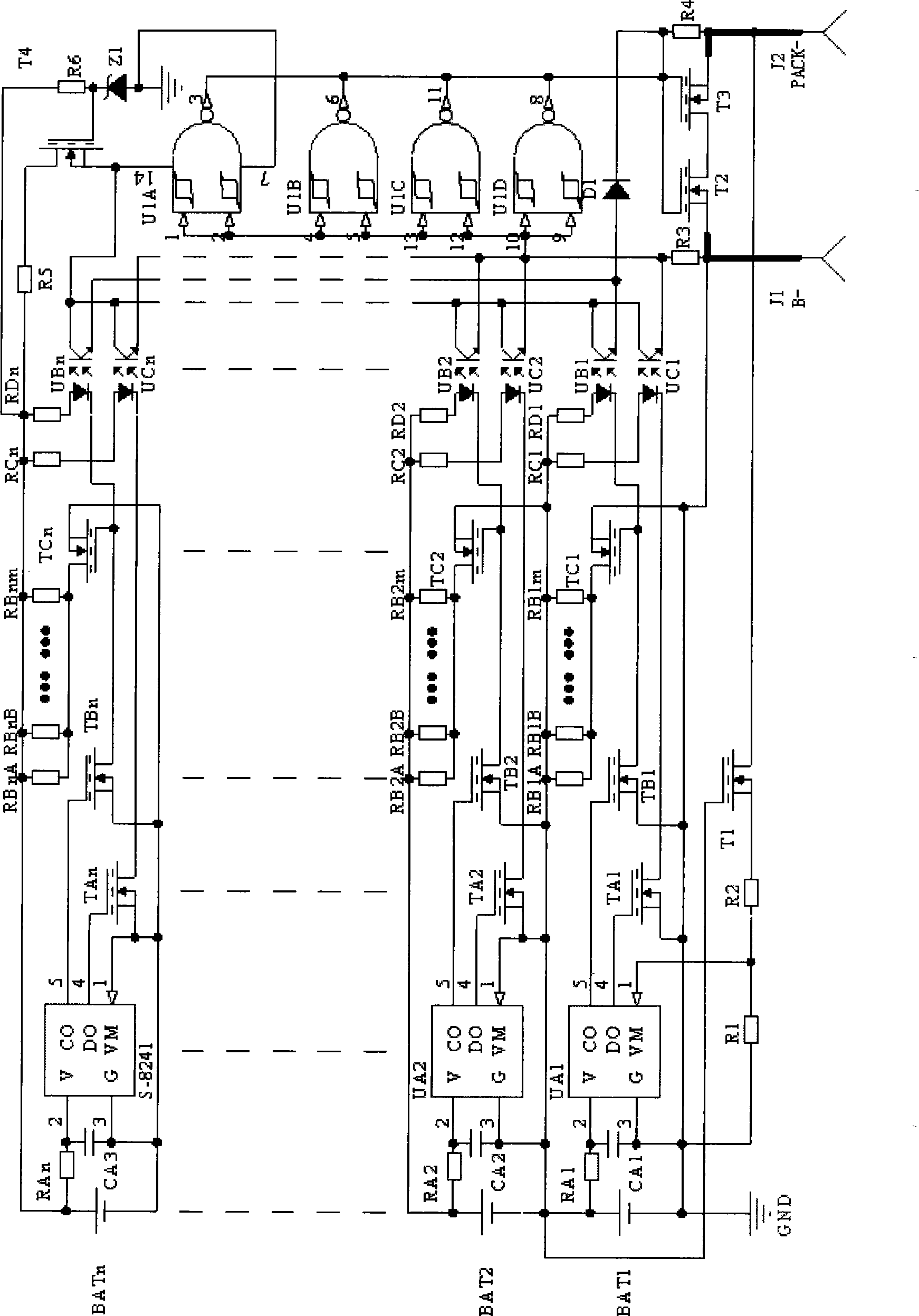 Cascade combined protection equilibrium module for large-capacity lithium ion battery