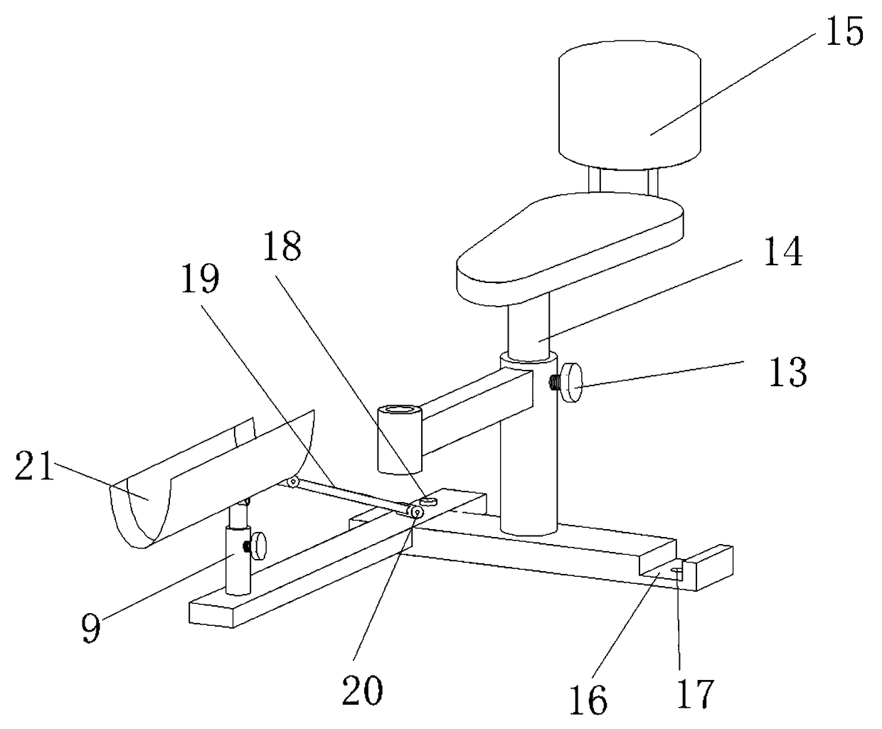 Trolley for patient with disease in leg