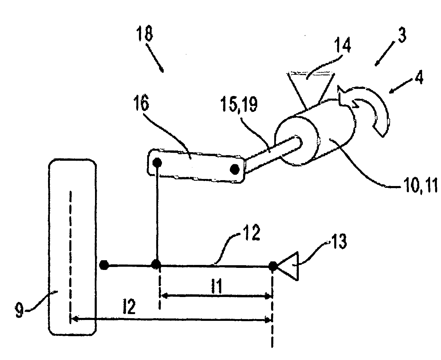 Active electromechanical suspension system for a chassis of a motor vehicle