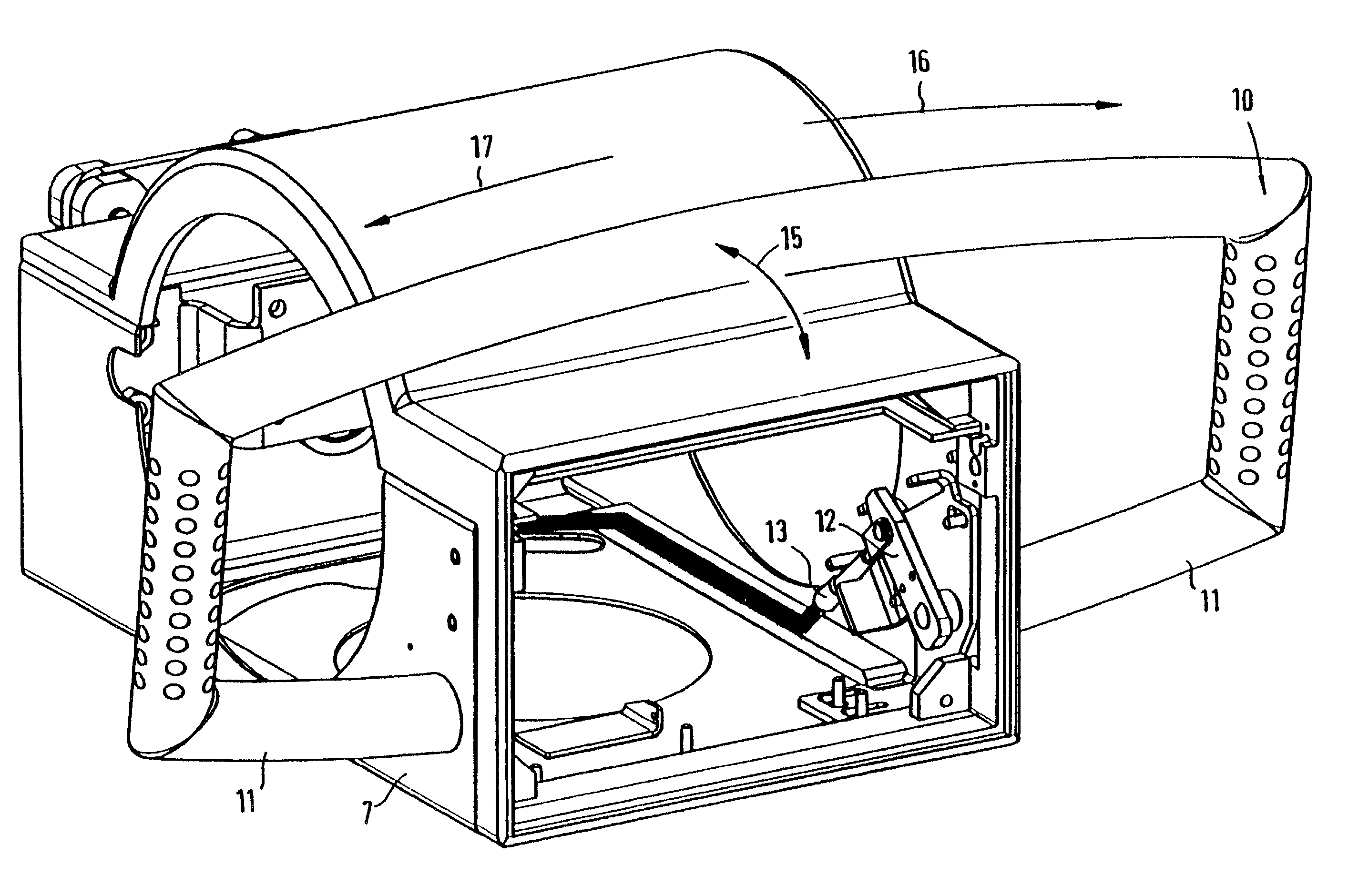 Above-table transillumination device with swivel-lockable X-ray radiator