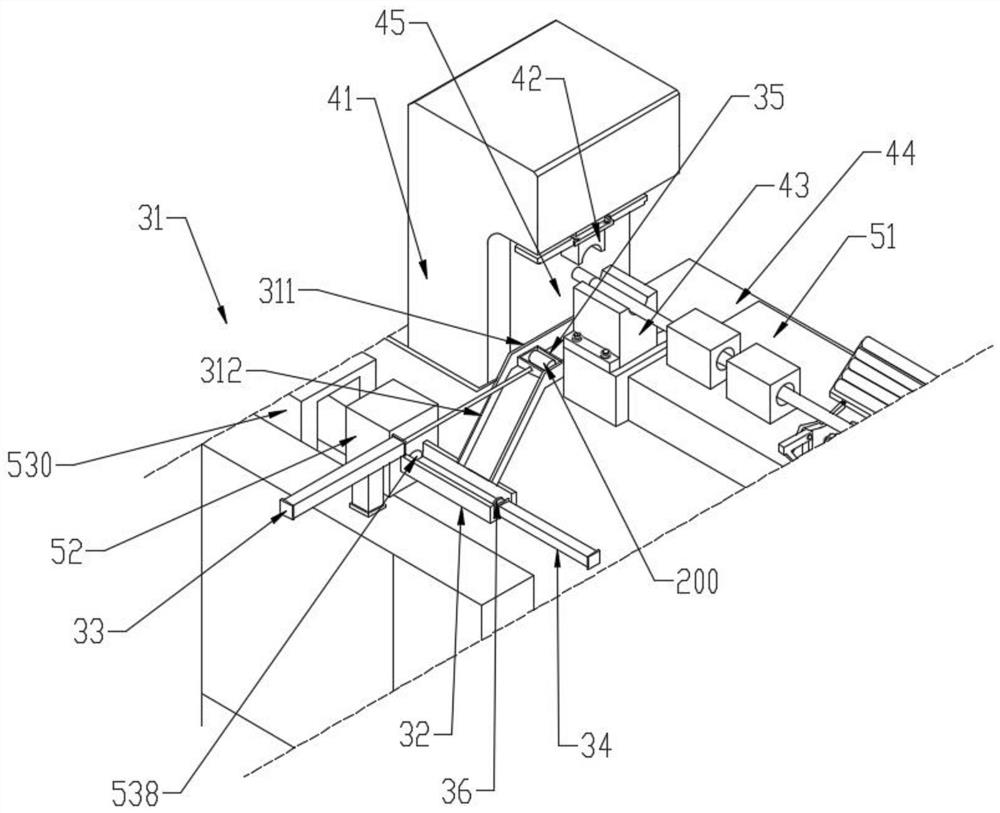 Long bar online automatic discharging device and method used for bearing production