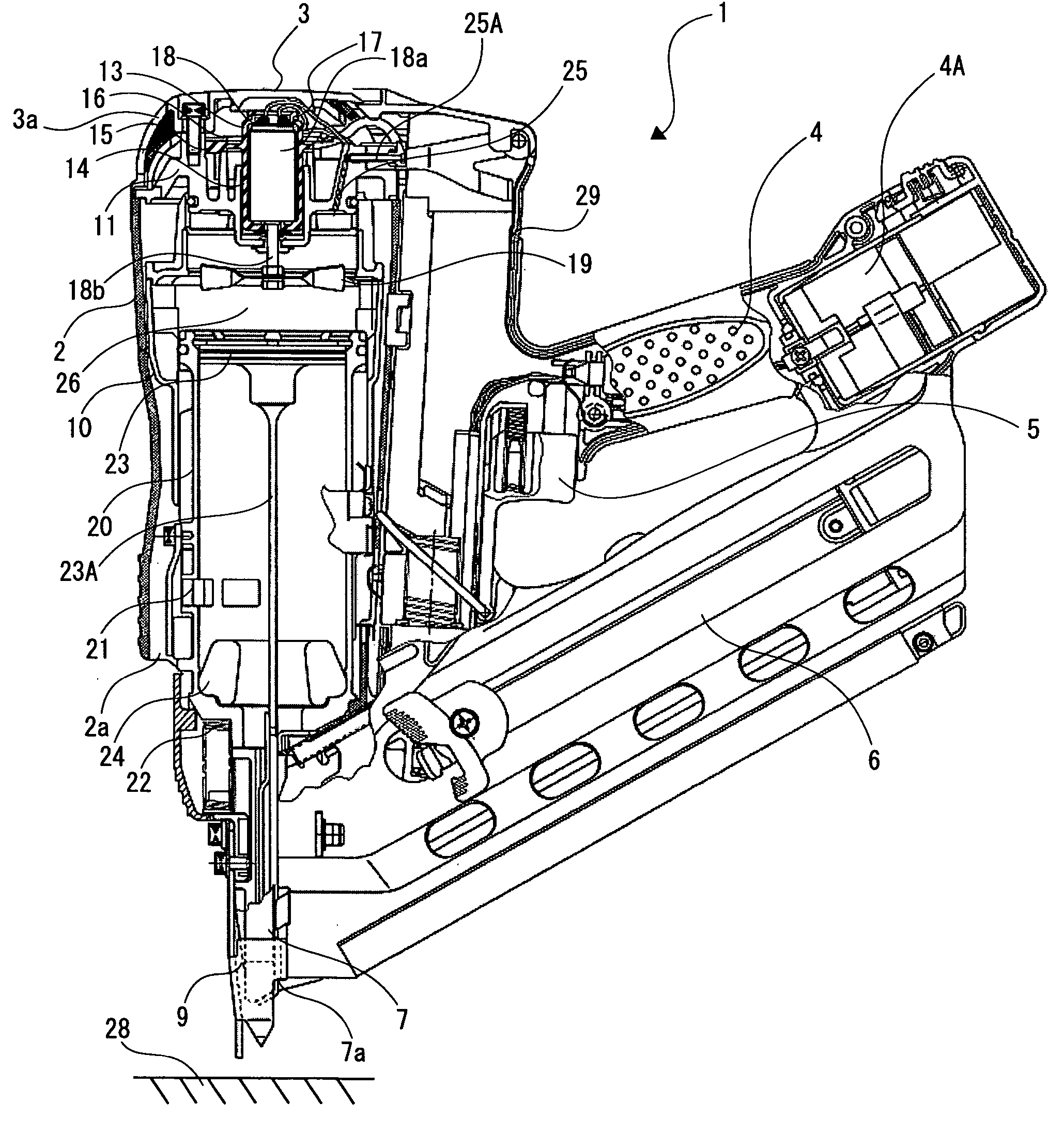 Combustion type power tool having motor suspension arrangement