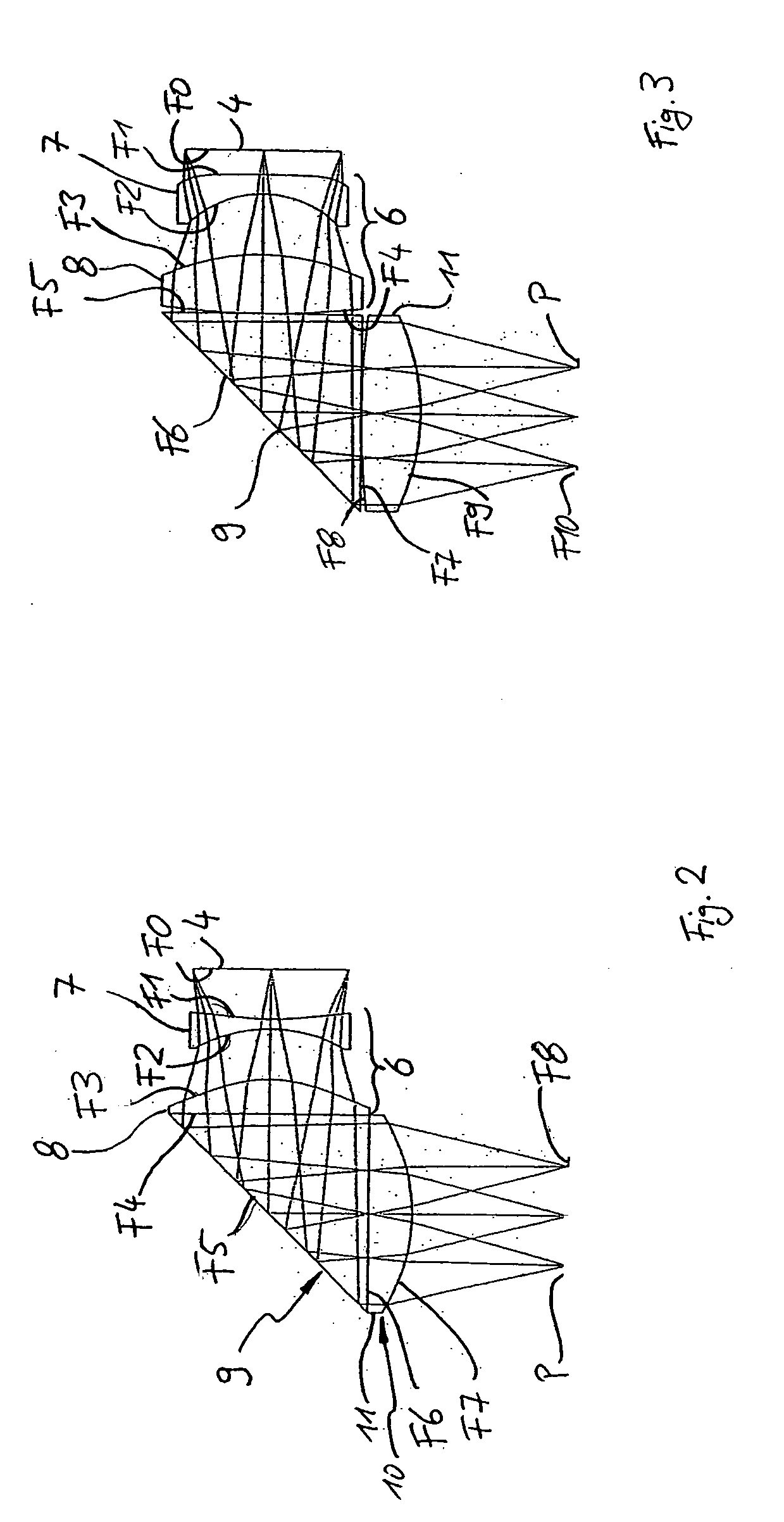 HMD device with imaging optics comprising an aspheric surface