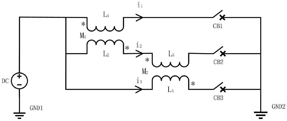 Switch parallel dynamic current sharing circuit based on negative coupling mutual inductors