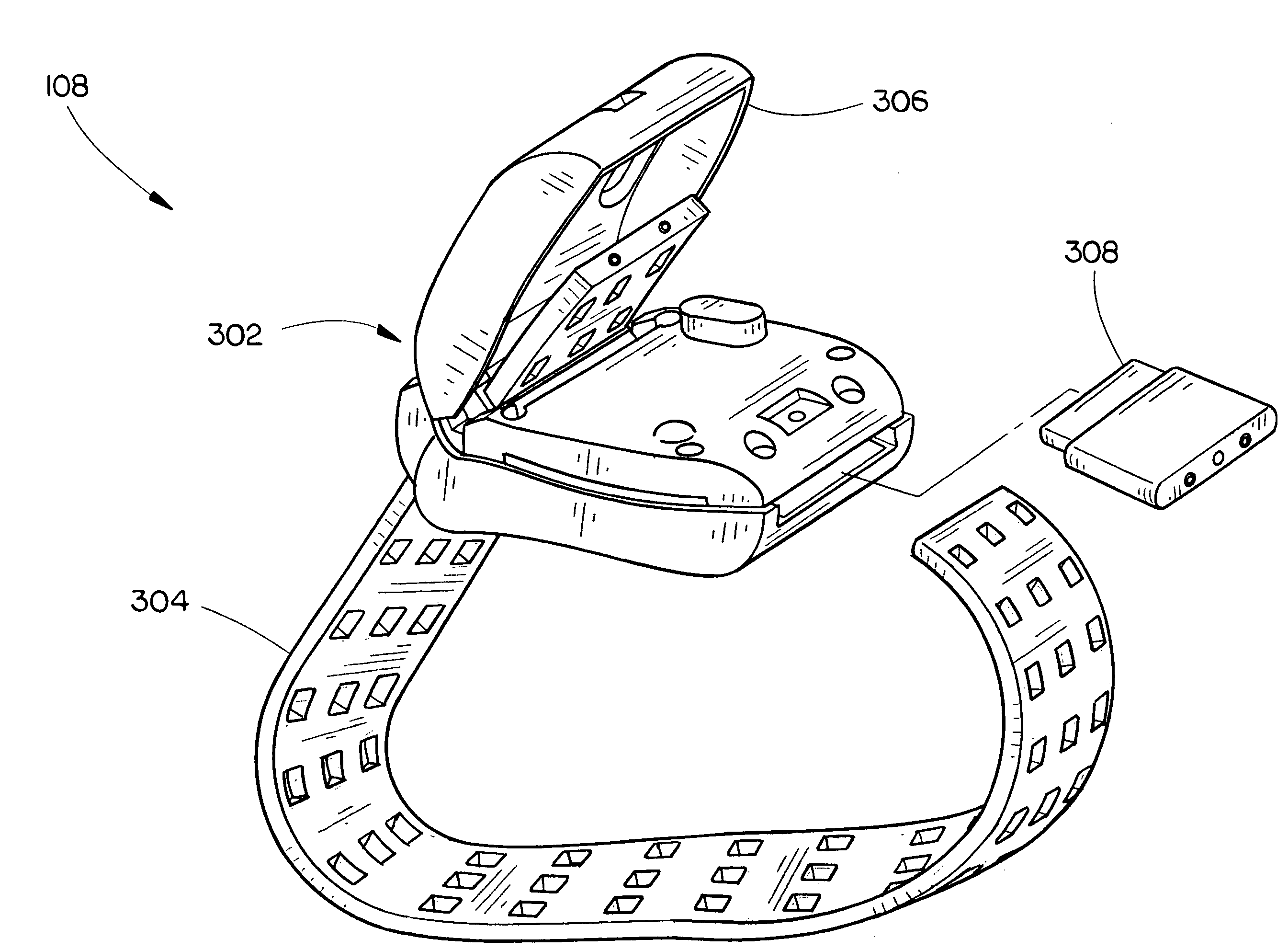 Apparatus for monitoring a mobile object including a partitionable strap