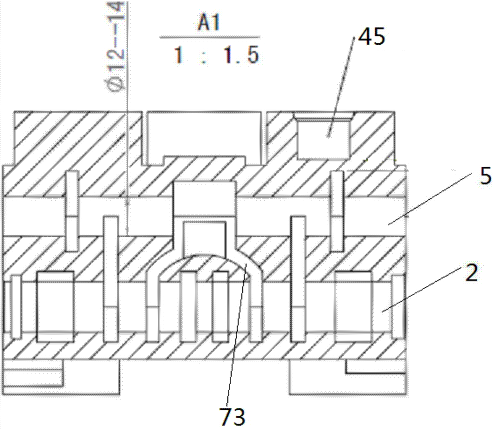 A four-way valve body casting